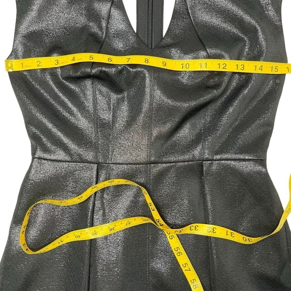 Halston Heritage NWT Black Metallic Adrian Fit and Flare Mini Dress Size 0 - Picture 12 of 16